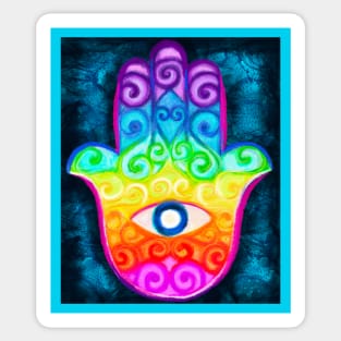 Rainbow Hamsa Evil Eye Protection Amulet Sticker